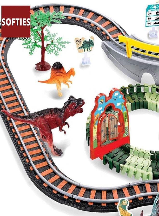 SOFTIES Dinosaur Toy Train with Track Set | Train Set for Kids 5+ Years with Car | Rollercoaster Tracks & Bridges | Long Track Train with Adjustable Rails | Big Size Train Toys for Boys 7-14 Years - Image 5